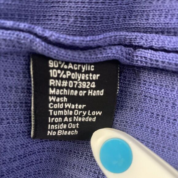 Misook Women's Textured Knit Open Cardigan Purple Sz M Old Money Capsule - Picture 6 of 6